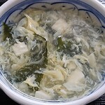 Baku ryuu - 莫龍中華食堂 ＠茅場町 冷やし中華に付く溶き玉子スープ