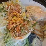 ひやけ - ハンバーグとまとマスタード♪サラダダブル♪