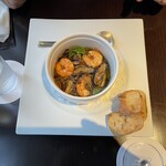 カメリア - プリフィックスコース【TSUBAKI】
            温前菜
            海老とマッシュルームのアヒージョ