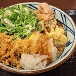 丸亀製麺 - ねぎ、揚げ玉、生姜をセルフでオン