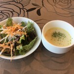 レストラン ふらいぱん - ランチセットのサラダ&スープ