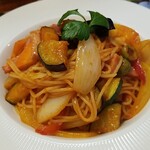 キッチン ブルー グローブ - ナポリタン菜園風のアップ