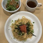 リーベ - 近海産たらこと明太子のクリームパスタ(スープ・サラダ付き)