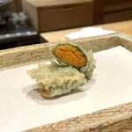 日本橋 蕎ノ字 - うに大葉巻き