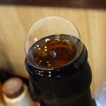 互楽亭 - 中瓶ビールの泡