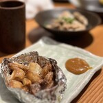 名物やきとんと塩もつ煮込みの店 たけだ - にんにくは明日休みだからたべられる