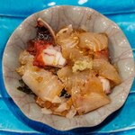 うを徳 - 2023.8 鯵ヶ沢産鮃（ひらめ）と富津産真蛸の二色丼