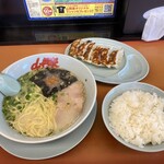 山岡家 - 朝ラー＆餃子とライス