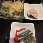 オールドサルーン1934 - ナスと鰯のマリネ、ズッキーニとツナ、ズッキーニと野菜のサラダ