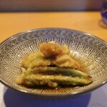 Shunsai Oguraya - 鱧と万願寺唐辛子、トロ茄子の揚げ物