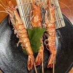 ふくろうの森 - パリパリなエビの串焼き