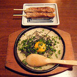 Yakitori Izakaya Bunnage - つくね （ 塩焼き ） と山芋の鉄板焼き