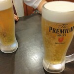 北海道らーめん 文太朗 - 生ビール・中650円（税込）×２