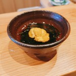 天ぷら たけうち - 天草の赤うにと新潟の岩もずく