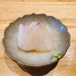 天ぷら たけうち - 玄海の朝じめの鯛