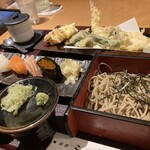 Kushiro Fukutei - 夏野菜天麩羅と握り寿司セット