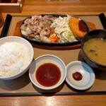 Yayoi Ken - 牛カルビ焼肉定食コロッケ付1090円