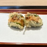 てんぷら 近藤 - ☆雲丹の紫蘇巻き（北海道）