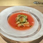 祇園肉料理 おか - 焼きナス　ソースはトマトとスイカ