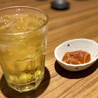 八吉 新橋店 - 緑茶ハイ・お通し