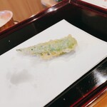 天ぷら たけうち - 朝どれオクラ