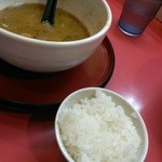 ラーメンたんろん - ピザ味噌和えつけ-〆ミニライス(2013/9)