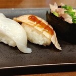 寿司・焼鳥・酒肴 すしの和 - 生凧、サーモン炙り、アジ軍艦