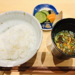 日本料理 五感 - ご飯・味噌汁・香の物