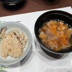 ryugon - 八色しいたけの炊き込みご飯、けんちん汁