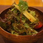 ステーキハウス バロン - 2013.09サラダ。醤油ドレッシングが美味しい！
