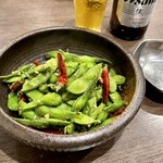 四川 郷土菜 シャンバァロウ - 狛江産枝豆のペペロンチーノ 500円