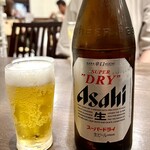 四川 郷土菜 シャンバァロウ - アサヒビールスーパードライ(中ビン) 700円