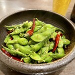 四川 郷土菜 シャンバァロウ - 狛江産枝豆のペペロンチーノ 500円