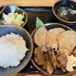 Gyuutan Sasagawa - 薄切り牛タンand牛肩ロース定食　¥2000税抜