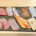 Sushi To Nihonryouri Shinjuku Yonegami - ネタ並べてマス（笑）