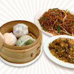 [Set B] 3 steamed Dim sum & Hong Kong style fried noodles/beef fried rice