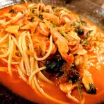 とまと - ほうれん草とヤリイカのトマトソーススパゲッティー　1,250円（＋大盛り200円）