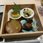 天冨良 麻布よこ田 - 酒菜4種盛り