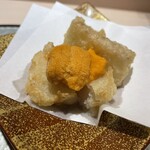 天冨良 麻布よこ田 - 北海道産ホタテの雲丹のせ･長芋