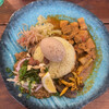 スパイスカレー ダーテラー - 柚子胡椒ポーク/エスニック風豚そぼろ2種盛り¥1400＋スパイス味玉¥100