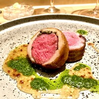 銀座 大石 - 美味しそうな仔羊　バジルソースが旨い
