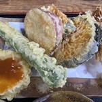 小舟の茶屋くりや - ズッキーニは甘味噌がけ。めちゃくちゃ美味しい。