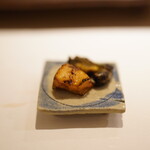 すし匠 まさ - つぶ貝の炙りと肝