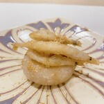 蕎麦割烹  倉田 - 新蓮根饅頭、富山県産 白海老唐揚