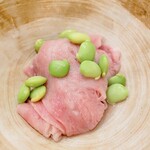 蕎麦割烹  倉田 - 四万十ビール牛、枝豆、芋茎