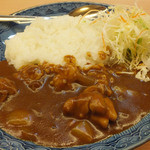 家庭料理 三福 - 「チキンカレー」　ごはんは加熱し過ぎで、団子になってますね。。。