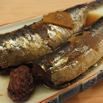 家庭料理 三福 - 「鰯の梅煮」　レンジ加熱が強過ぎて、身が固くなっていました。。。