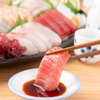 Fresh seasonal fish sashimi served in a private room