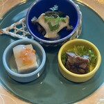 ホテルニューオータニ - 『前菜の3種盛り合わせ』煮鮑が美味しかった