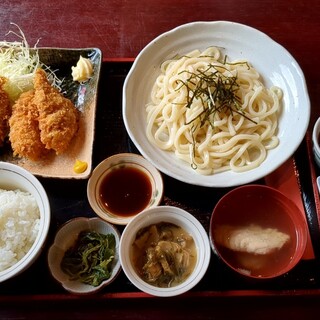 Sunny号 - 料理写真:ヒレカツ定食＋冷たいうどん＠850円